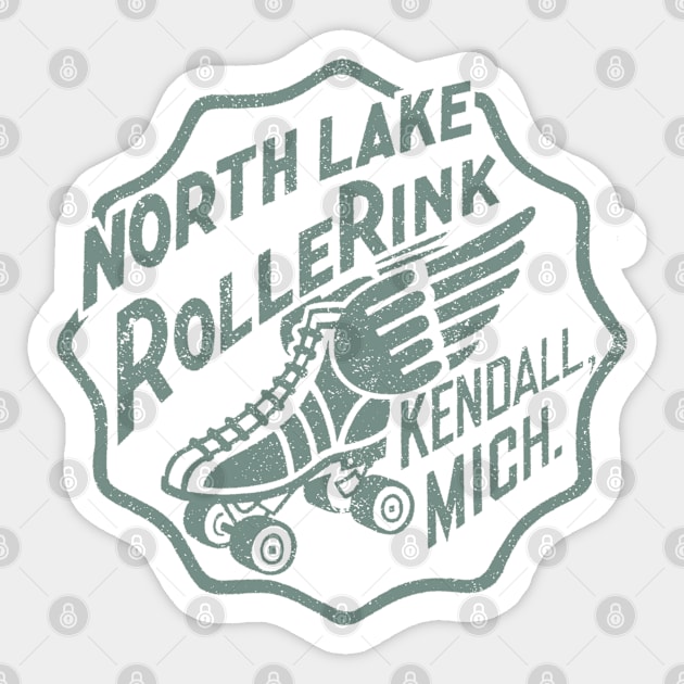 Vintage Roller Skating Kendall Michigan Sticker by Timeless Chaos